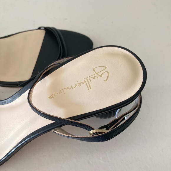 NWOT Guilhermina Anthropologie Black Leather Sculptural Heels Sz 40/9 - Picture 3 of 8